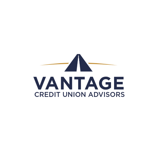 Vantage Credit Union Advisors logo featuring a navy and gold horizon arc symbol with the tagline “Purpose Driven Strategies.”