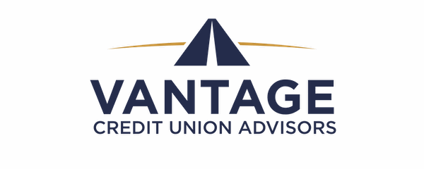Vantage Credit Union Advisors logo featuring a navy and gold horizon arc symbol